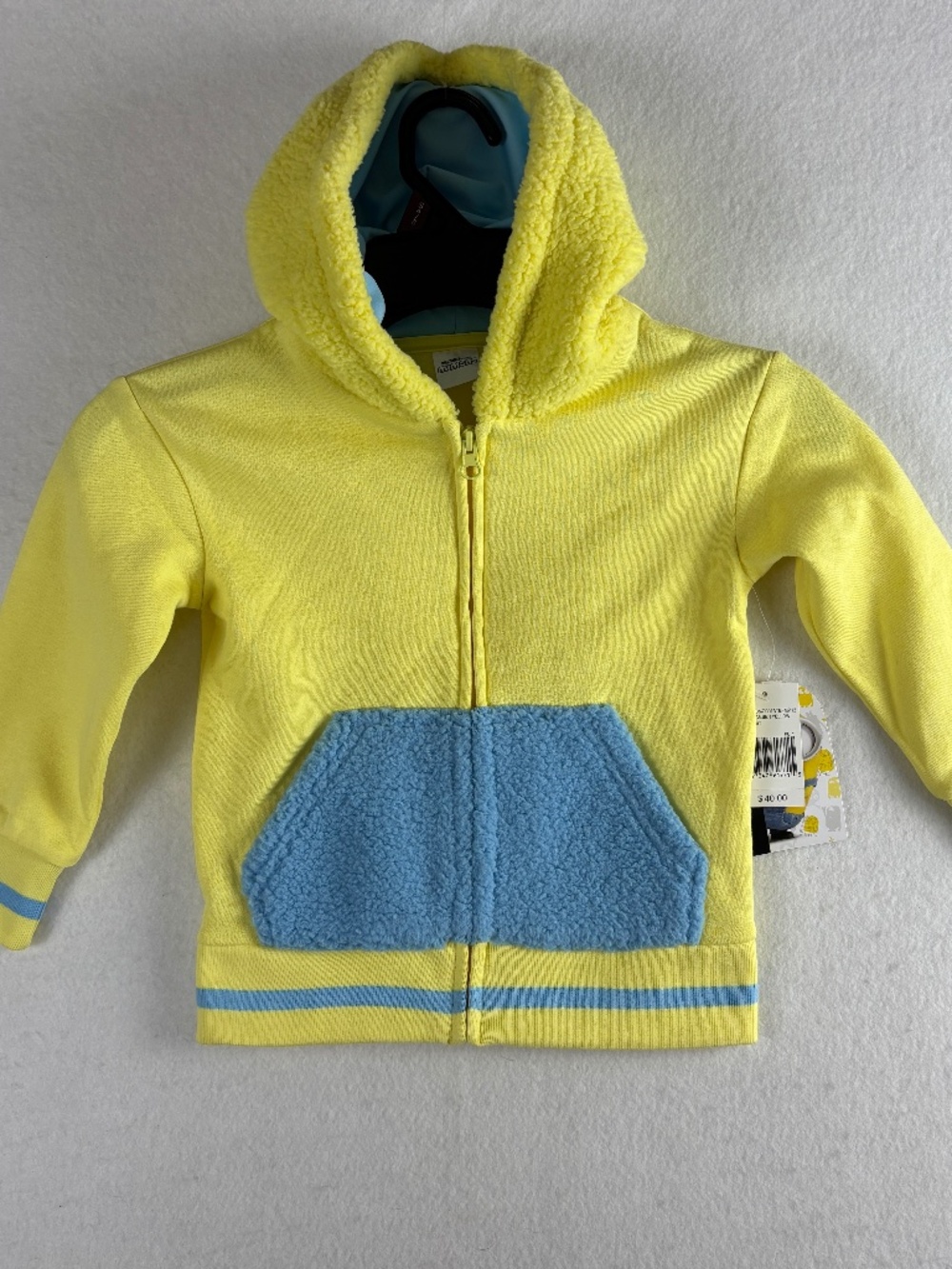 Despicable Me Toddler Minions Sherpa Cosplay Zip Front Hooded Jacket Size 3T